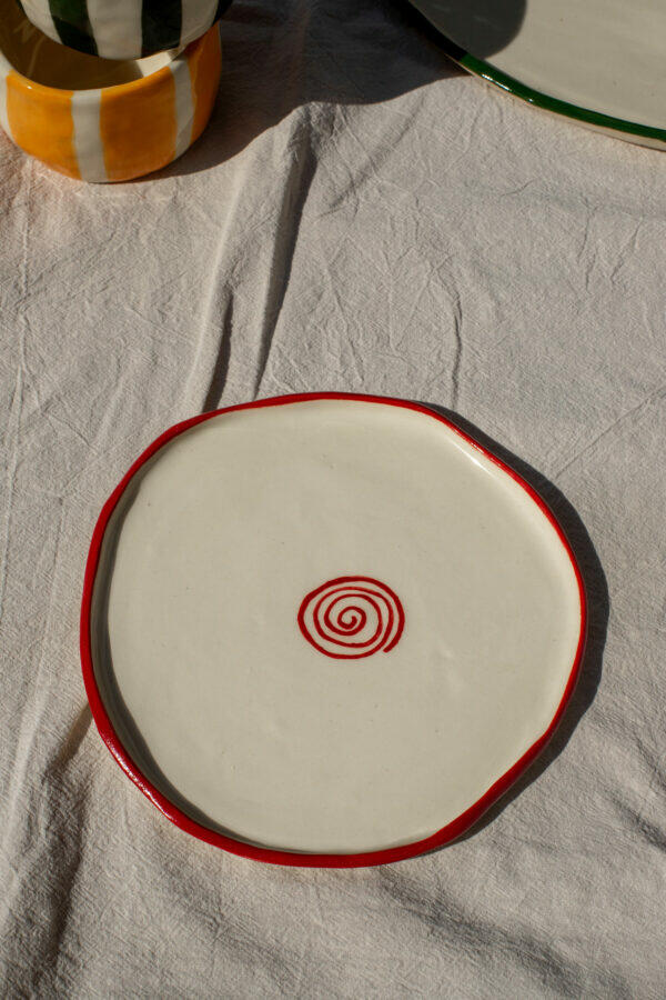 Red Spiral Small Plate